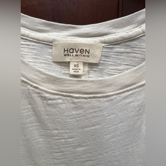 Haven Well Within XS Cream Slub Textured Tee - Picture 4 of 5